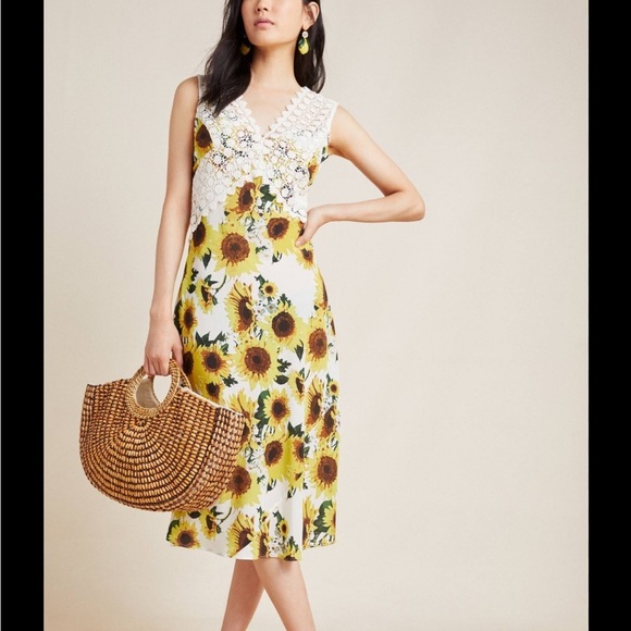 HOPE FOR FLOWERS BY TRACY REESE Silk Francoise Sleeveless Midi Dress Sz 6P - Picture 15 of 16